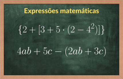 Expressões matemáticas em um quadro negro