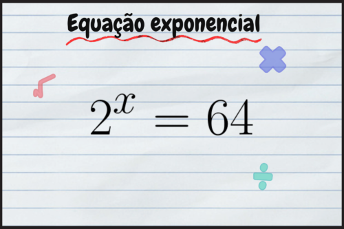 Equação exponencial em um caderno