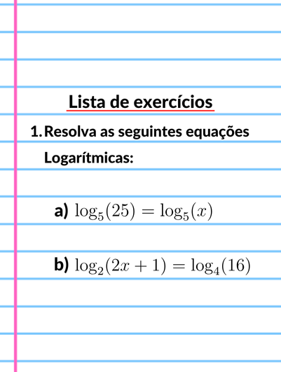 Exercícios de equação logarítmica – Questões diretas