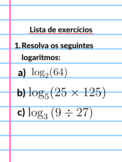 Exercícios de logaritmo – Questões diretas