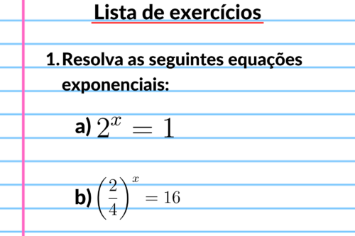 Exercícios de equação exponencial – Questões diretas