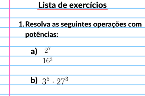 Exercícios de potenciação – Questões diretas