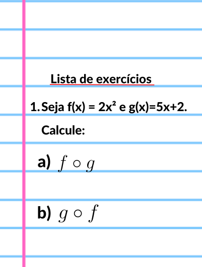 Exercícios de Função composta – Questões diretas