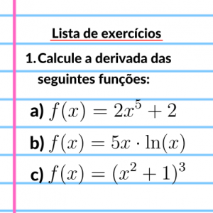 Exercícios de Derivadas – Questões diretas