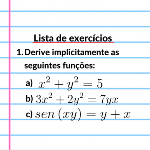 Exercícios de Derivadas implícitas – Questões diretas