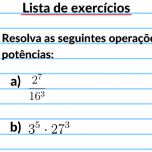 Exercícios de potenciação – Questões diretas